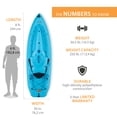 thumbnail image 2 of Lifetime Daylite 8 ft Sit-on-Top Kayak, Glacier Blue (91034), 2 of 16