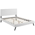 thumbnail image 3 of Modway Macie Queen Vinyl Platform Bed with Round Splayed Legs in White, 3 of 7