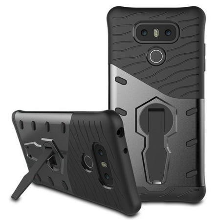 - LG G6 Case, Mignova Hybrid Protective Case Shock-Absorption Drop-Protection Hard PC Shell & Soft Silicone Inner Case with Kick Stand for LG G6 Cell Phone (Gray)