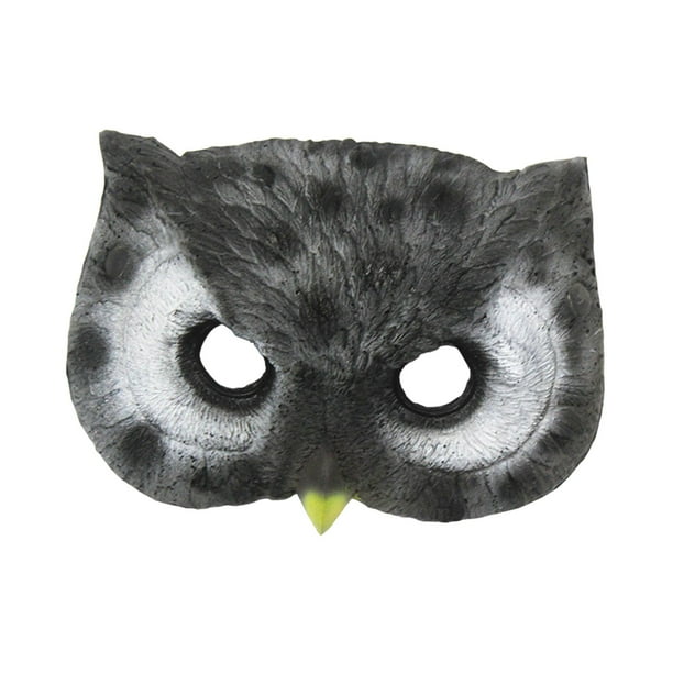 Máscaras de búho 3D, accesorios de fotografía para vestir, decoración de ropa, máscaras de pájaros para hombres Gris jinwen Máscaras de Búho