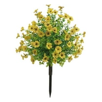 1PCS Artificial Ball Trees Outdoor with Ground Spike, Violet UV Resistant Faux Shrubs Fake Potted Plants Bushes for Porch Garden, 13.7*21in, 1PCS