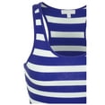 thumbnail image 4 of KOGMO Womens Cotton Stripe Ribbed Racerback Tank Top, 4 of 6