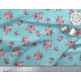 thumbnail image 2 of Soimoi Modal Satin Fabric Leaves & Floral Decor Fabric Printed Yard 42 Inch Wide, 2 of 3