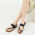 thumbnail image 6 of Ecetana Sandals for Women Woven Flat Sandals with Elasticity Ankle Strap Comfortable Pinch Toe Casual Sandals, 6 of 8