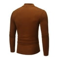 thumbnail image 4 of DODADAWANJ Mock Neck Shirt Men Long Sleeve Slim Fit Tight Thermal T Shirts Solid Color Basics Tops for Men Coffee L, 4 of 7