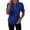 Blue, variant on Quilted Shirts for Women Half Zip up V Neck Summer Puff Short Sleeve Banded Bottom Blouses Trendy Textured Knit Fall Pullover Sweater Tops