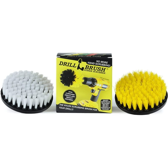 Hard Water Stain Remover - Grout Cleaner - Calcium, Mineral Deposits, Soap Scum, Rust - Drill Brush - 5-inch Spin Brush - Bathroom Accessories - Scrub - Bath Mat - Shower Door - Glass Cleaner