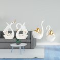 thumbnail image 2 of Estatuas de cisnes, figuras de cisnes de cerámica, escultura de mesa, animales decorativos, centro de mesa moderno, material elegante, ideal para, 2 of 8