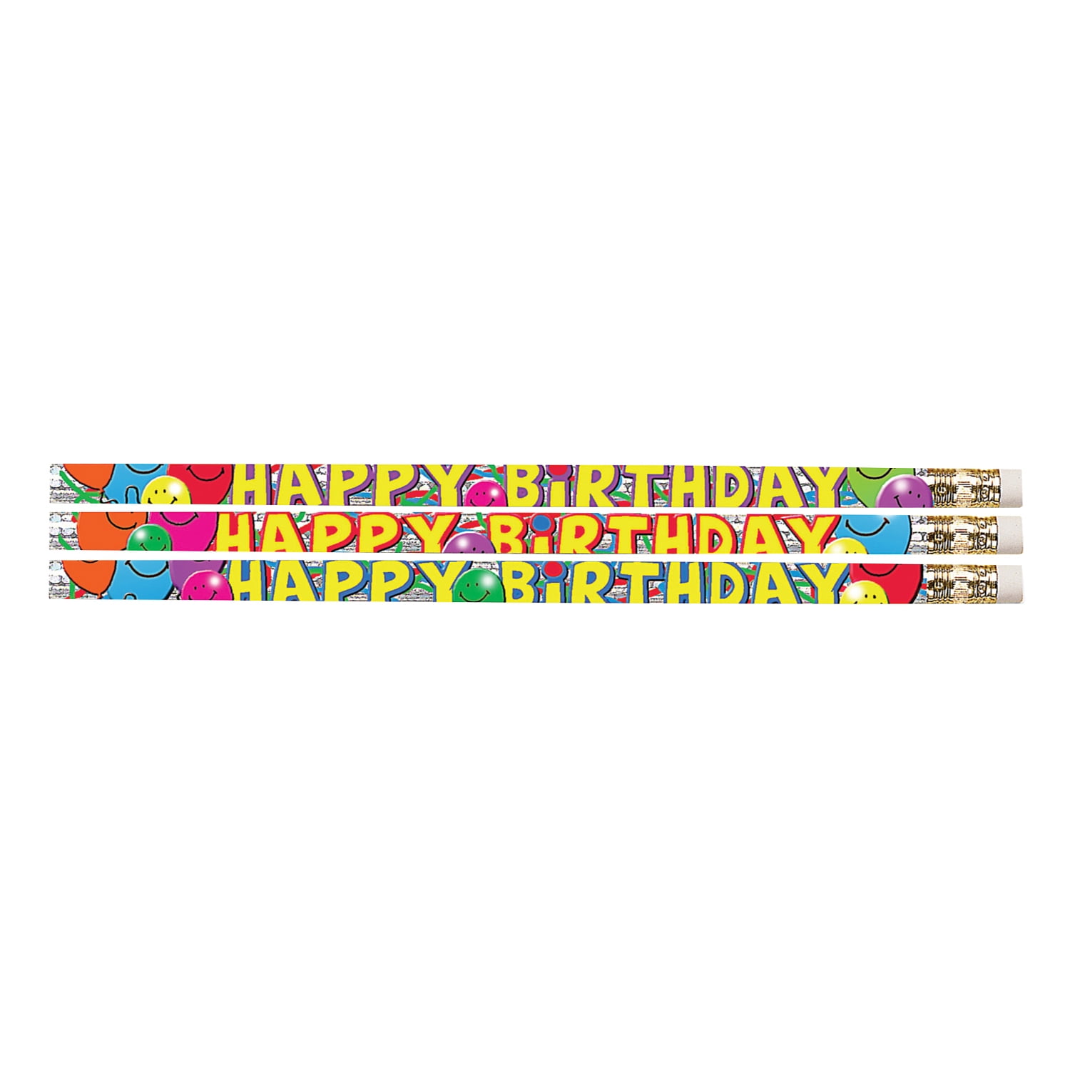 Musgrave Pencil Company Birthday Bash Motivational/Fun Pencils, 12 Per Pack, 12 Packs