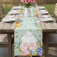 thumbnail image 4 of Cute Easter Bunny Table Runner 90 Inches, Eucalyptus Leaves Colorful Eggs Teal Wooden Bed Runner Dresser Scarves Tabletop for Indoor Outdoor Parties/Ceremony/Banquet, 13" x 90", 4 of 8