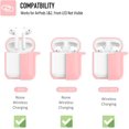 thumbnail image 4 of Coffea Protective Silicone Case with Keychain for AirPods 1 & 2 (Front LED Not Visible) (Pink), 4 of 7