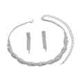 thumbnail image 4 of Conjunto de Joyería de Boda Yinane Collar y Pendientes Brillantes, 4 of 8