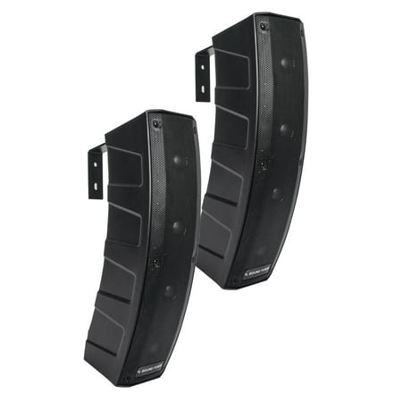 Sound Town 2-Pack 250W Passive Column Array Speakers with 4 X 4” Woofers, Wall-Mount Brackets for Installation, Event, Church, Conference, Lounge, Black (CARPO-V4)