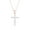 Pink, variant on 1/10 Cttw Diamond Cross Necklace for Women in Sterling Silver Prong Set