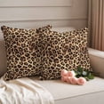 thumbnail image 2 of Leopard Printed Outdoor Waterproof Pillow Covers, Modern Animals Textured Brown Decorative Square Throw Pillowcase Sofa Cushion Sham for Patio/Couch/Chair, 20"x20" 2 Pack, 2 of 8