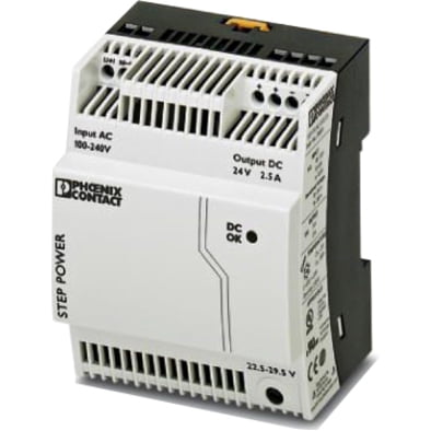 Perle STEP-PS/1AC/24DC/2.5 - Power supply (DIN rail mountable) - AC 85-264/ DC 95-250 V - 60 Watt - 1-phase