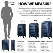 Skyway Luggage Camano Hardshell 28 Expandable Large Checked Luggage with Spinner Wheels, Blue