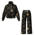thumbnail image 5 of Uorisanigo Moon Sun Women's 2 Piece Outfits Casual Mock Neck Sweatshirt and Wide Leg Pants Tracksuit Sets Oversized Drawstring Pullover Hoodies and Sports Pants Matching Set for Teen Girls, 5 of 8