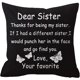 thumbnail image 1 of Gran regalo para hermana Gracias por ser mi hermana Funda de cojín negra Funda de almohada Funda de silla para el hogar Sofá Decorativo Cuadrado 18 pulgadas, 1 of 1
