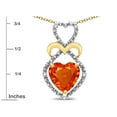 thumbnail image 2 of Star K� Heart Shape 8mm Simulated Orange Mexican Fire Opal Heart Halo Embrace Pendant Necklace, 2 of 9