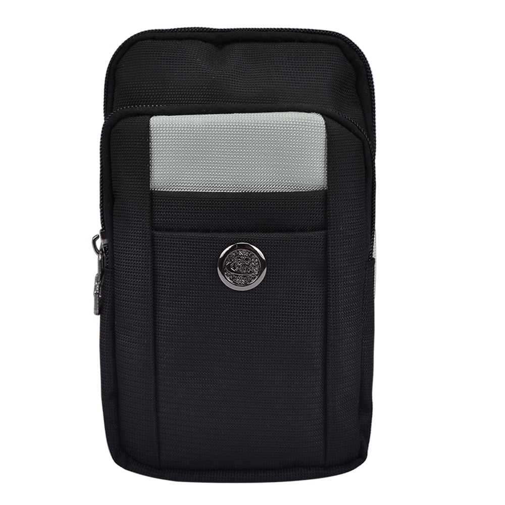 BUNDLE: Sports Travel EDC Tactical Pouch (Gray) with Tempered Glass Screen Protector for Apple iPhone X and XS -Includes Detachable Shoulder Strap, Belt Loop, & Carabiner Clip