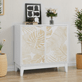 thumbnail image 7 of Algherohein Modern Carved Buffet Cabinet,Kitchen Storage Cabinets,White, 7 of 7