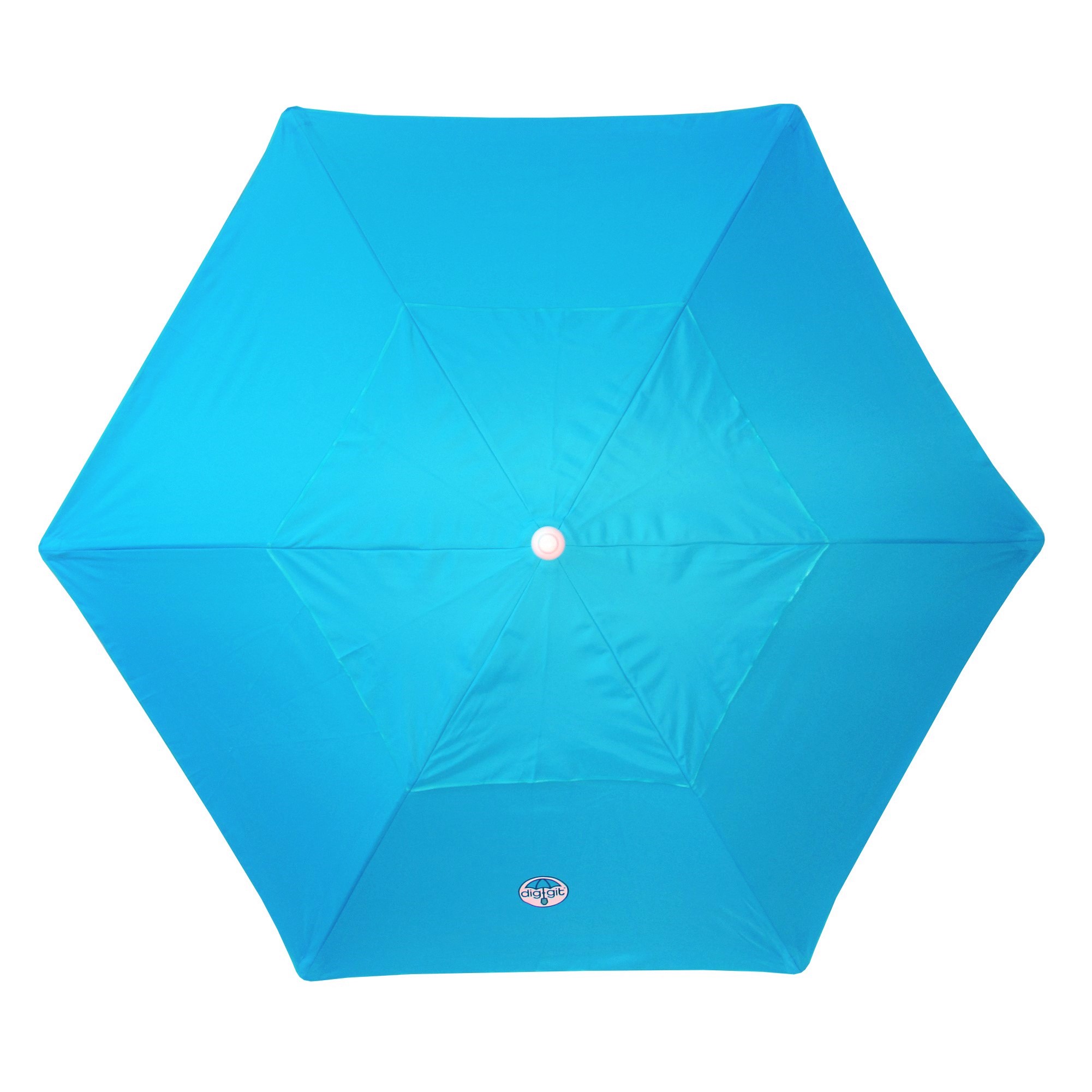 Buy diggit Beach Umbrella wind resistant, Aqua blue vented with shovel
