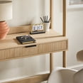 thumbnail image 2 of Walker Edison Transitional Reeded Desk with Hutch, Coastal Oak, 2 of 21