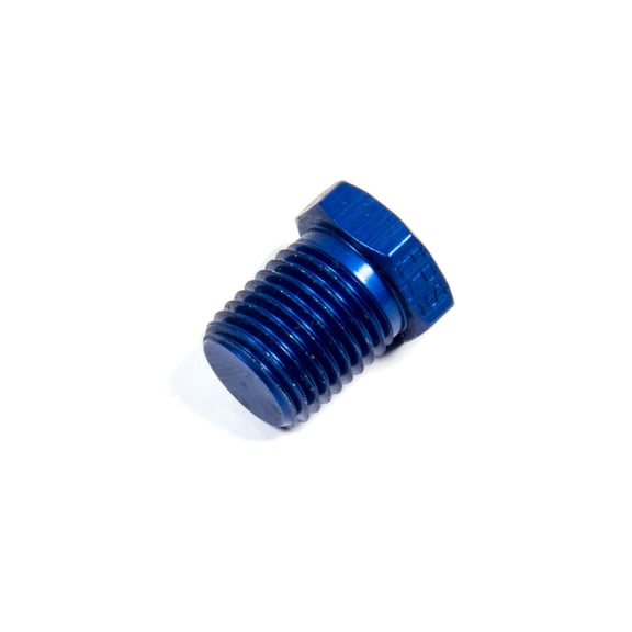 Fragola Fitting - Plug - 1/4 in NPT - Hex Head - Aluminum - Blue Anodize - Each