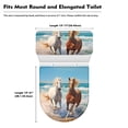 thumbnail image 7 of HELLHERO Horses and Beaches Stylish 2 Piece Set Toilet Top Cover Set, Soft Polyester Fabric Toilet Seat Lid Cover & Dustproof, Washable, Stretchy Fabric, Machine Washable, 7 of 7