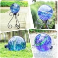 thumbnail image 5 of Outdoor Glass Gazing Ball,  Hand Painted Swirled Sphere Suit for Patio Garden Yard Lawn Gazing Ball Decoration，Blue and Green, 5 of 6