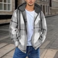 thumbnail image 2 of Flannel Hoodie for Men Dqueduo Men's Flannel Plaid Hooded Long Sleeve Button Front Casual Shirt Jacket, Multiple Styles Black XL, 2 of 6