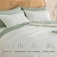 thumbnail image 3 of Soft Waffle Comforter Set Queen Size- Comfy Breathable Waffle Weave Comforter with 2 Pillow Shams, 3 Pieces No Snagging Lightweight Bedding Set for All Season, Cream, 3 of 6