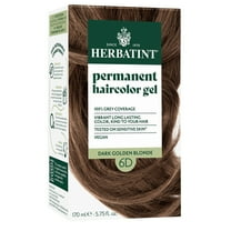 Herbatint Permanent Hair Dye For Women - 6D Dark Golden Blonde - 100% Grey Coverage - Ammonia-Free, Alcohol-Free & Vegan - 5.75 fl oz
