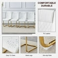 thumbnail image 3 of Sumdeal Modern Dining Chairs Set of 4 ,Metal Kitchen Chairs with PU Leather Padded Seat High Back ,4 White Chairs with Golden Leg, 3 of 6