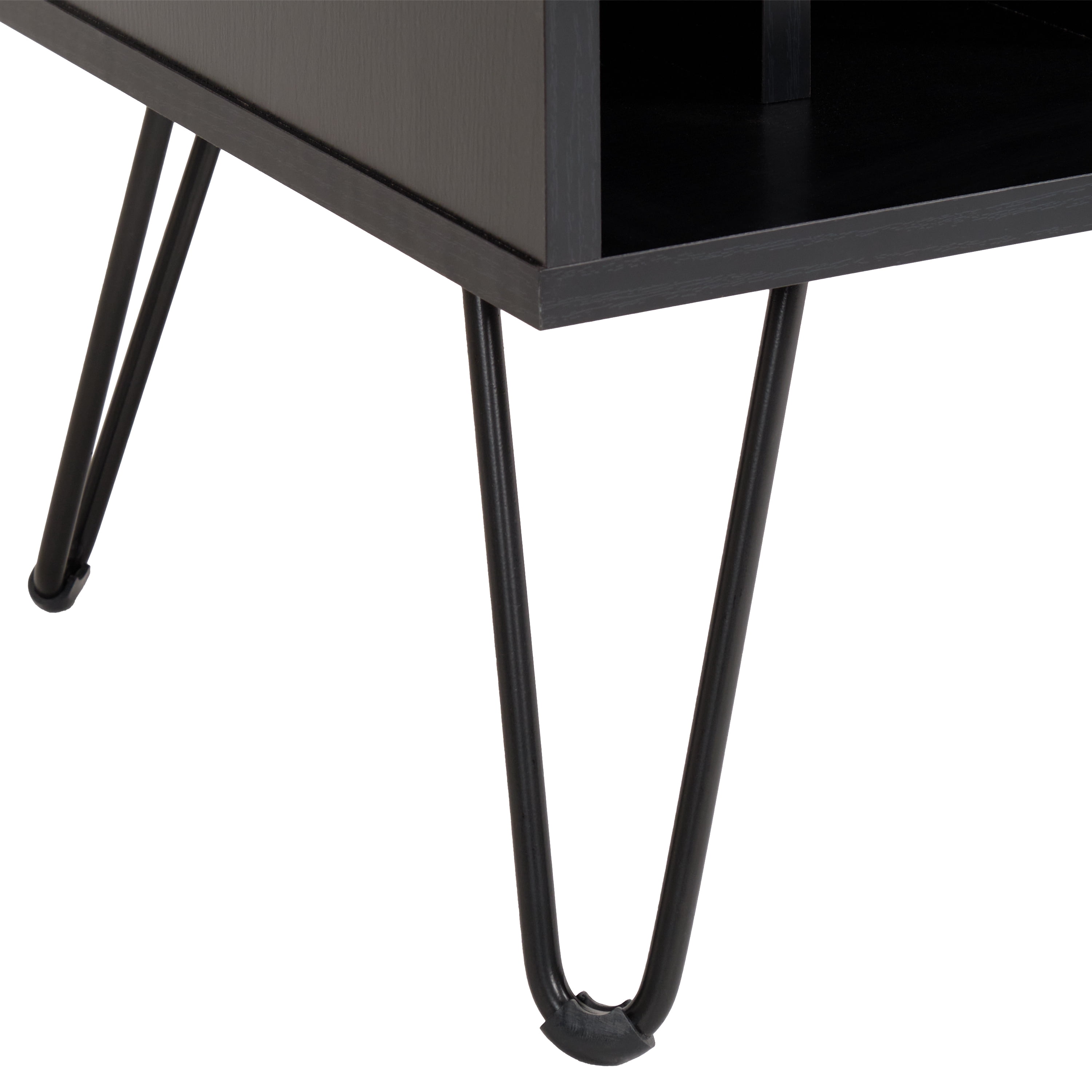 CorLiving Vintora Large Engineered Wood Open Shelved Turntable Media Stand