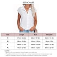 thumbnail image 7 of Single Breasted Blouse Button Front Pure Color Turn Down Collar Short Sleeved Blouse for Women Summer White M, 7 of 7