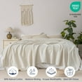 thumbnail image 4 of PHF 100% Cotton Muslin King Blanket, 108" x 90", 4-Layer Lightweight and Breathable Blanket, Luxuriously Soft Gauze Blanket for Couch Bed, Oat Milk, 4 of 7