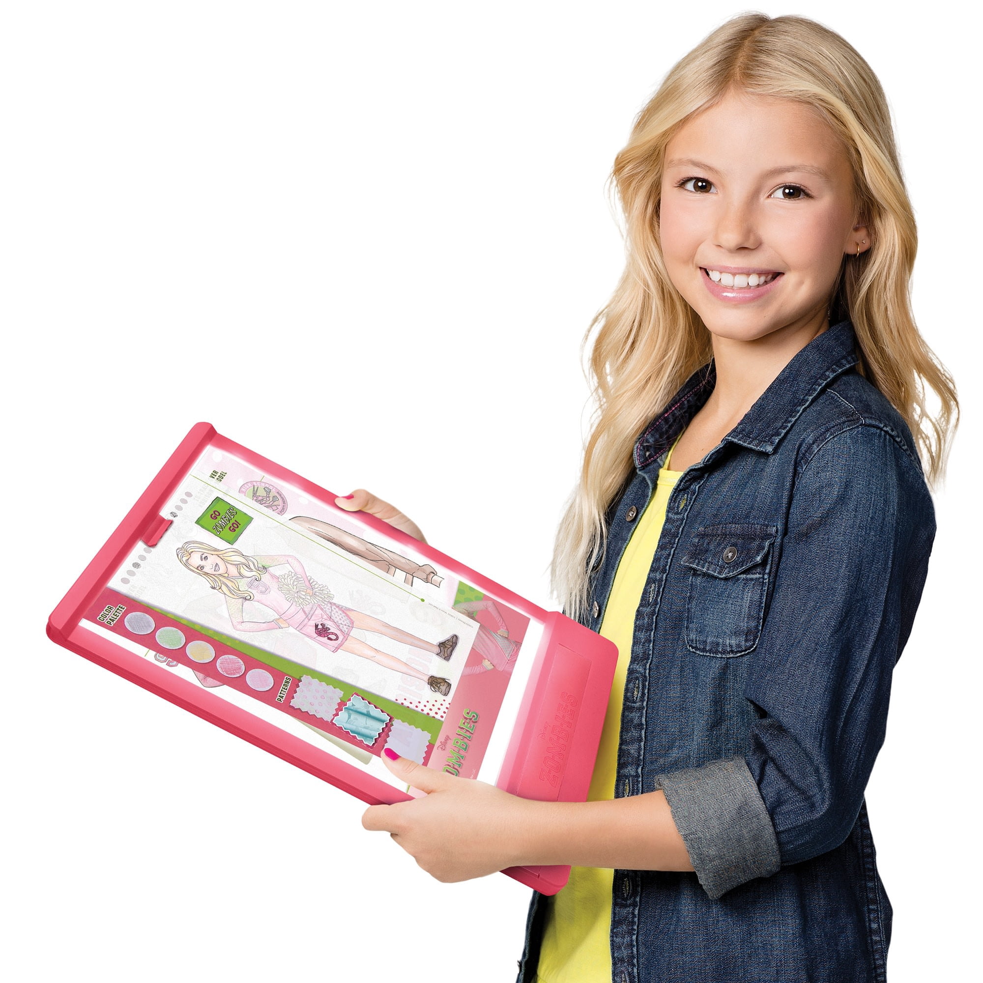 Disney: Zombies Fashion Design Coloring & Tracing Light Table 9 Piece Set- Sketchbook, Stickers & Coloring Pencils, Lights up for Easy Tracing, Tweens & Girls Ages 8+