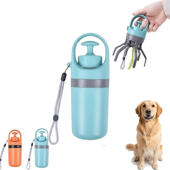 Quick Scoop Poop Scooper, Dog Pooper Scooper, Portable No Touch Claw Design Pooper Scooper with Built-in Bag Dispenser & Retractable Strap for Small Medium Large Dogs