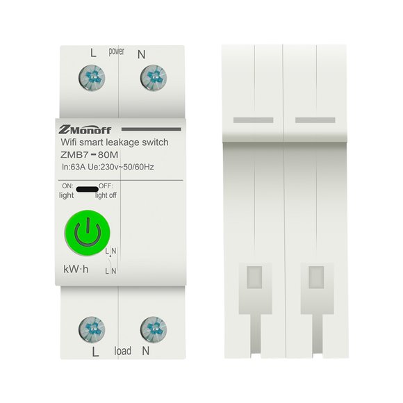 2P Smart Circuit Breaker APP Wifi Enabled Circuit Breaker Electricity Statistics Leakage Switch with Leakage Protection Overvoltage and Undervoltage Protection Mobile Phone Remote Control f