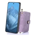 thumbnail image 5 of Wallet Case Compatible with Google Pixel 9 Pro XL, Classic PU Leather Zipper Pocket Car Key / Cash / Coin / Card Slots Shoulder Strap Kickstand Back Case for Google Pixel 9 Pro XL, Purple, 5 of 11