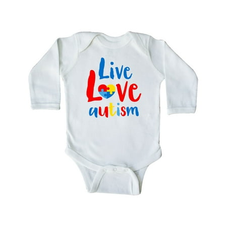 

Inktastic Live Love Autism Gift Baby Boy or Baby Girl Long Sleeve Bodysuit