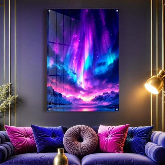 Stunning Northern Lights Acrylic Wall Art Print Aurora Borealis Decor Ready To Hang