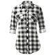 thumbnail image 1 of Más el tamaño de rueda para arriba la manga bolsillo de la camisa a cuadros Rosegal Blusas Tallas Grandes, 1 of 2