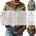 thumbnail image 4 of Fair Isle Cardigan for Women, Jacquard Knit Button Down Crewneck Long Sleeve, Fall Vintage Casual Soft Sweater S-3XL, 4 of 5