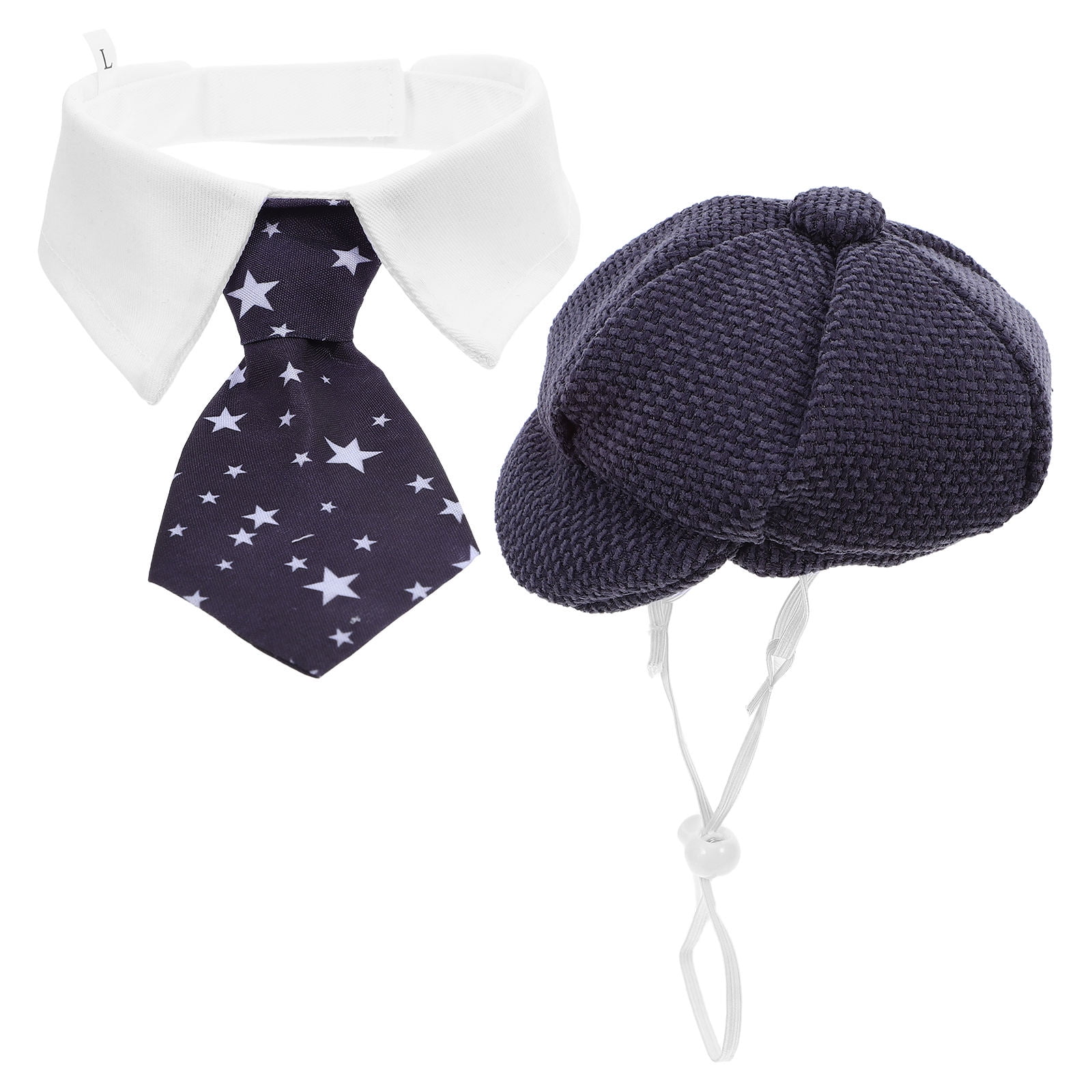 RENACLIPY 1Set Quick Dress Up Pet Beret Hat and Bowtie Set Lightweight Comfortable for Cats and Dogs
