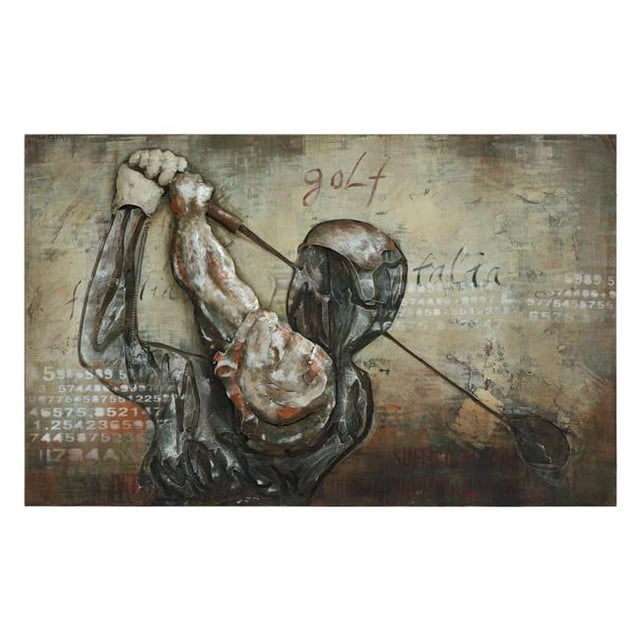 Empire Art Direct PMO-120302-4830 Primo Mixed Media Hand Painted Iron Wall Sculpture - Golf