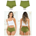 thumbnail image 4 of Aijolen Women's Lace Trim Boyshort Panties Ice Silk Boxer Briefs Underwear High Waisted 5-Pack(M,Forest Berry), 4 of 7