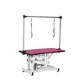 42.5INCH HYDRAULIC PET GROOMING TABLE WITH "H" ARM PINK